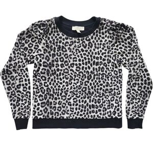Michael Kors Leopard Print Sweater in Black and Gray